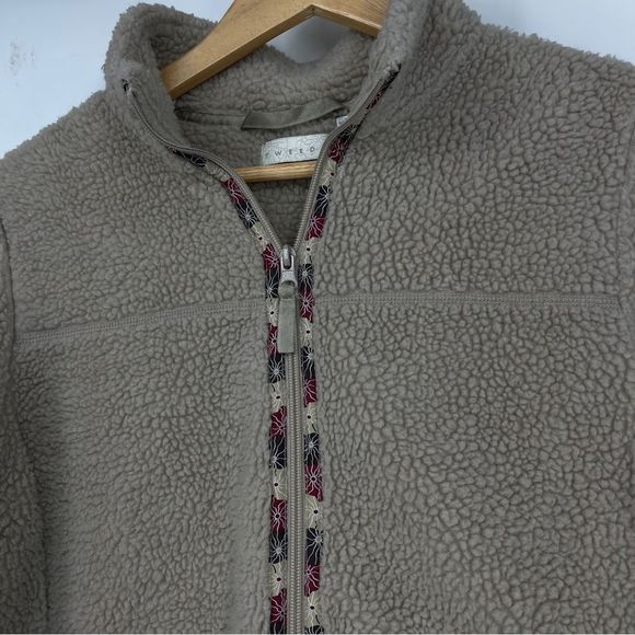 Tweeds Full Zip Sherpa Fleece Jacket | Size Large | Cozy Taupe - Picture 5 of 10
